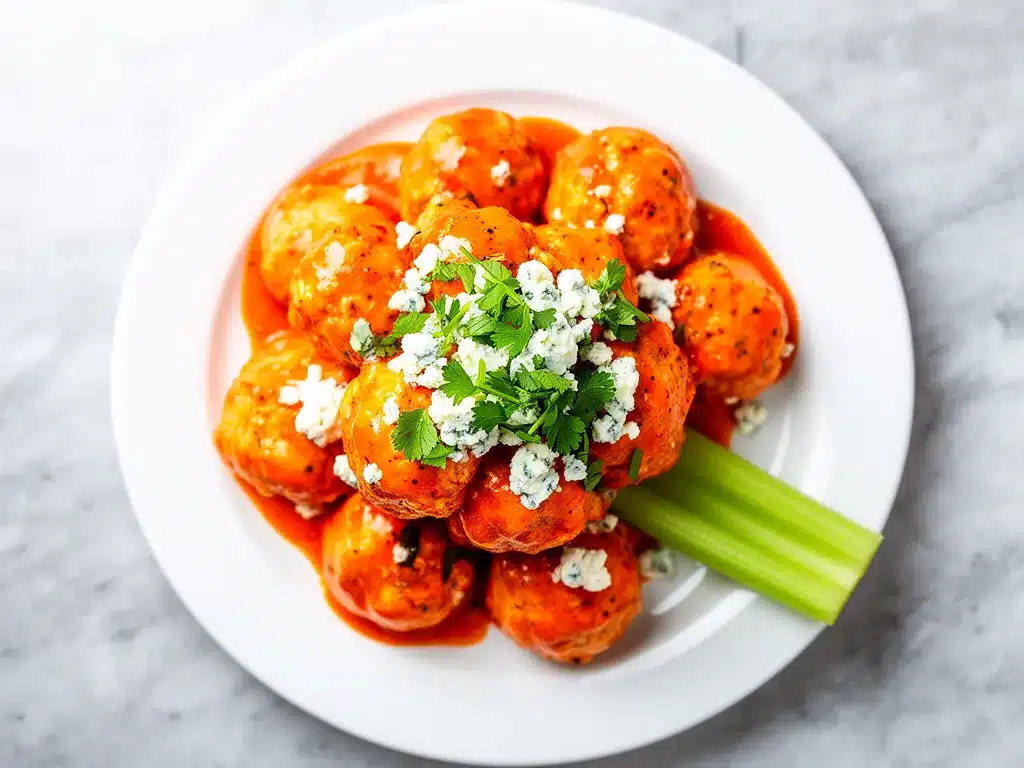 Baked Buffalo Chicken Meatballs: 3-Ingredient Game Night Snack 4 Baked Buffalo Chicken Meatballs preparation steps