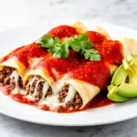 beef and cheese enchiladas with red sauce - featured image