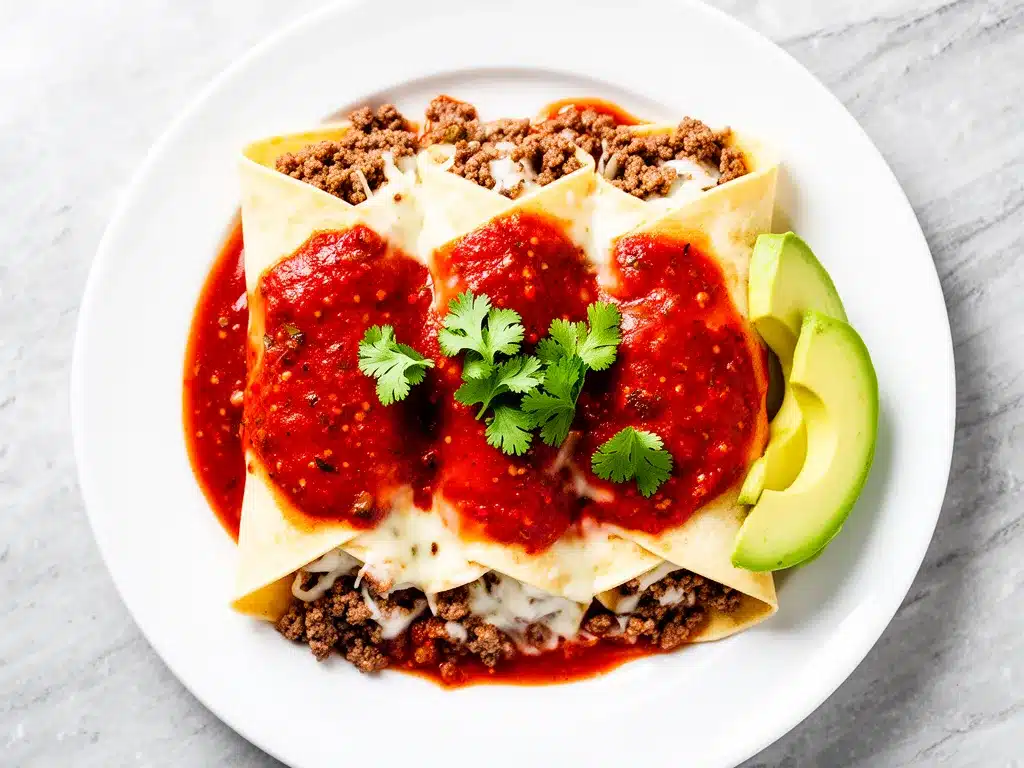 Beef and Cheese Enchiladas with Red Sauce: Easy Recipe 4 beef and cheese enchiladas with red sauce preparation steps