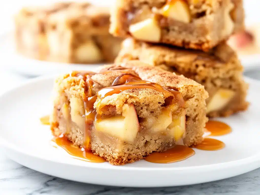 caramel apple blondies - featured image