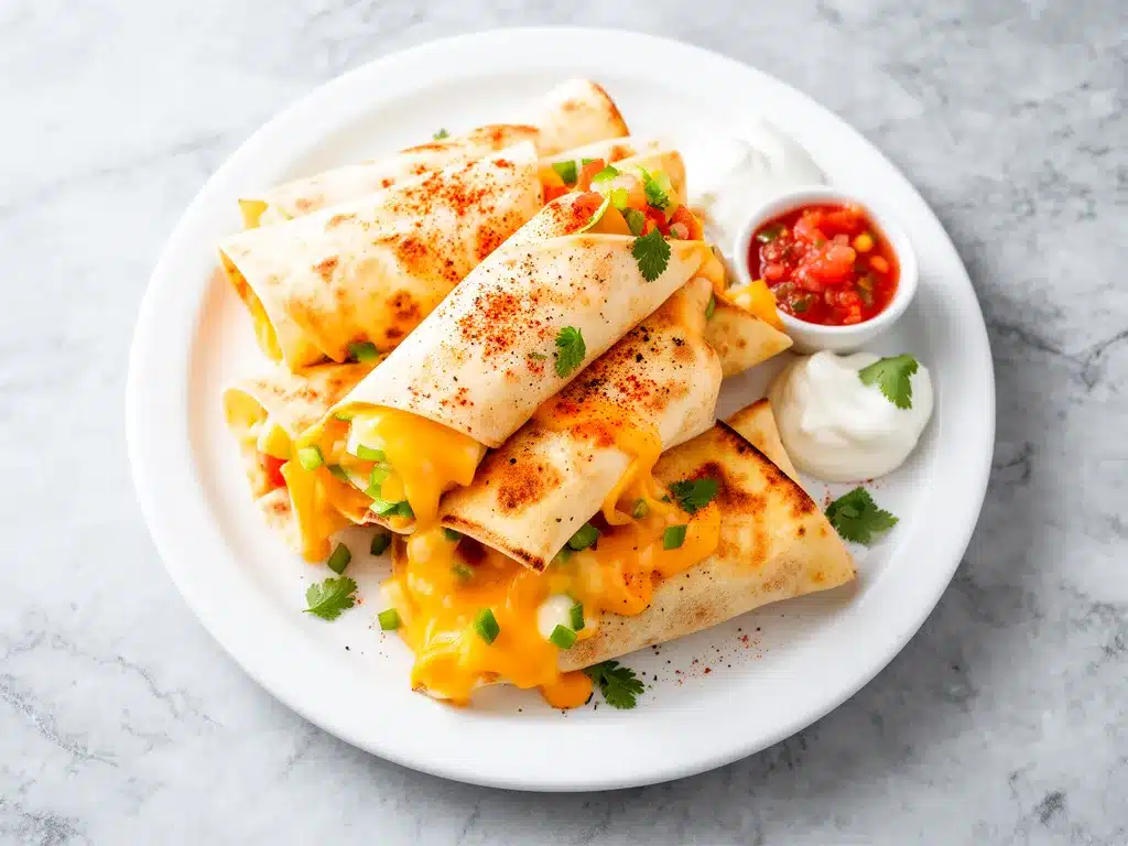 Back-to-School Cheesy Quesadilla Roll-Ups Easy Recipe for Busy Weeknights 4 cheesy quesadilla roll-ups preparation steps