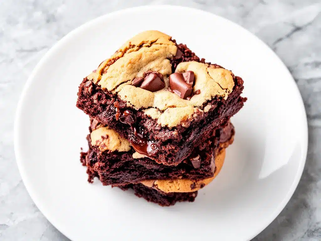 Chewy Brookies Recipe Easy Fudgy Brownie Base with Crisp Cookie Top 4 chewy brookies recipe preparation steps