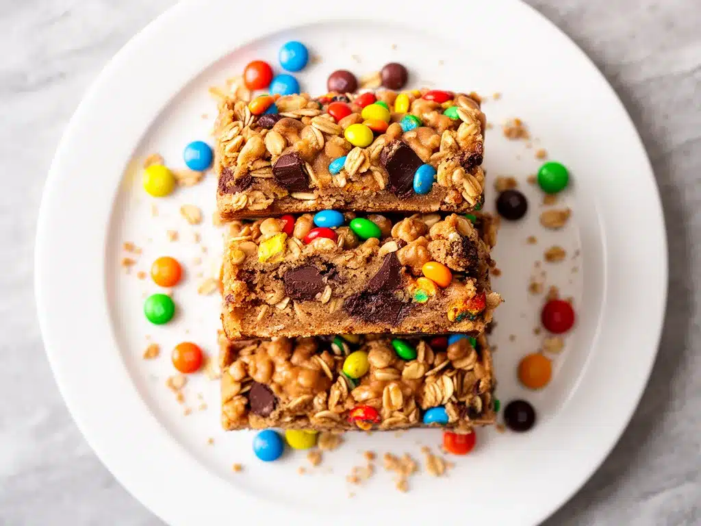 Chewy No-Bake Monster Cookie Bars Recipe Easy for Busy Weeknights 4 chewy no-bake monster cookie bars preparation steps