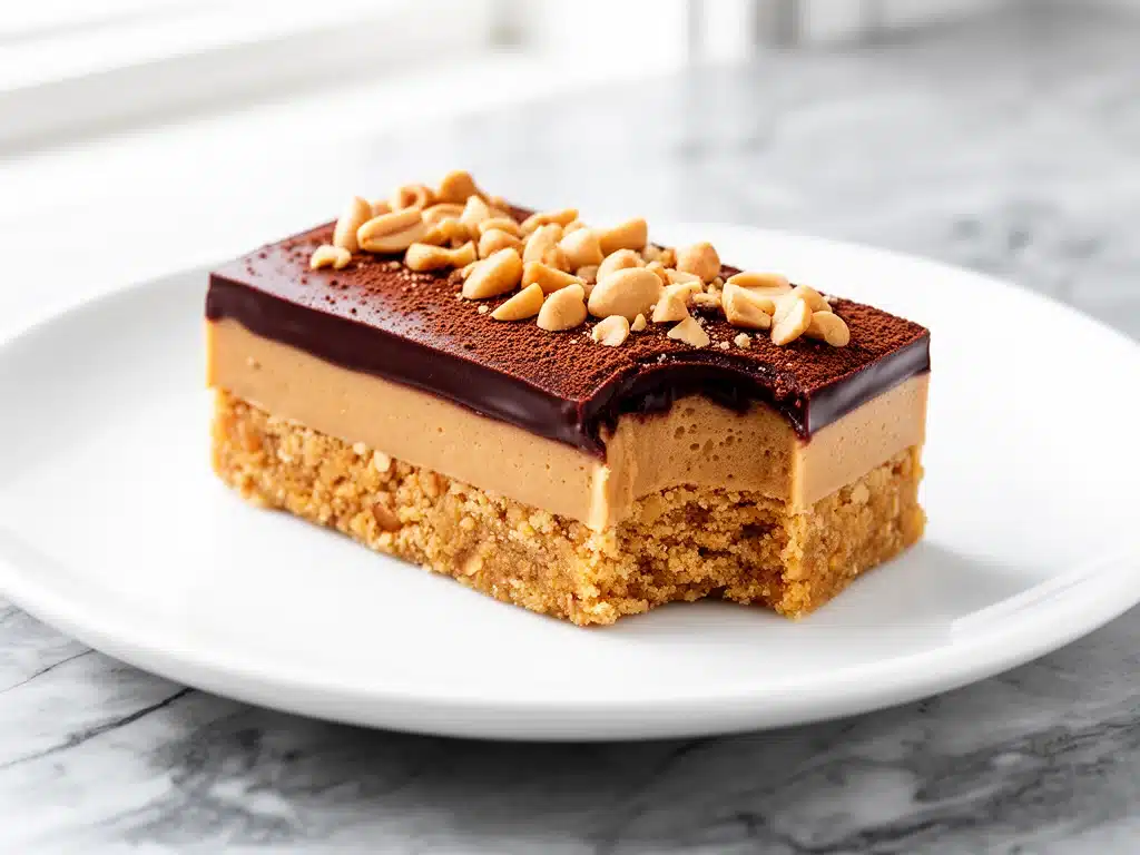 chocolate peanut butter no-bake bars - featured image