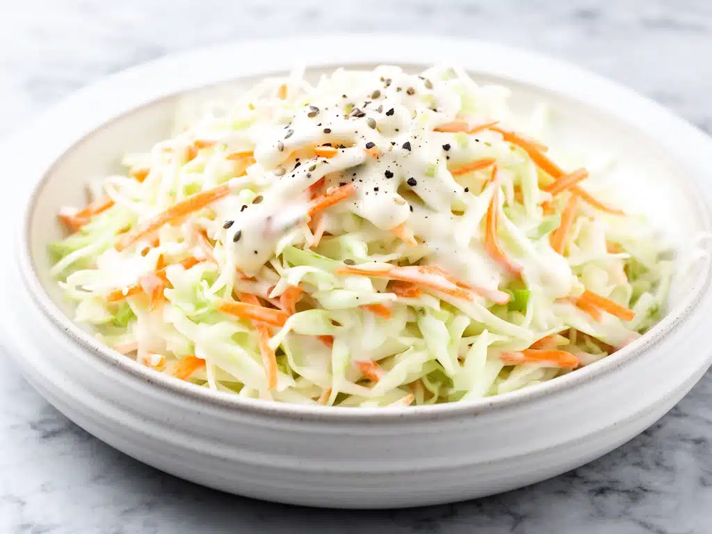 creamy coleslaw with tangy dressing - featured image