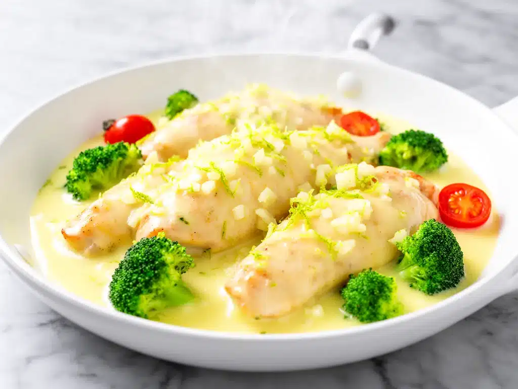 creamy lemon garlic chicken - featured image