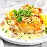 creamy lemon garlic chicken - featured image