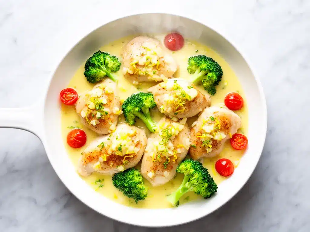 Creamy Lemon Garlic Chicken: Best One Pan Easy Weeknight Dinners 4 creamy lemon garlic chicken preparation steps