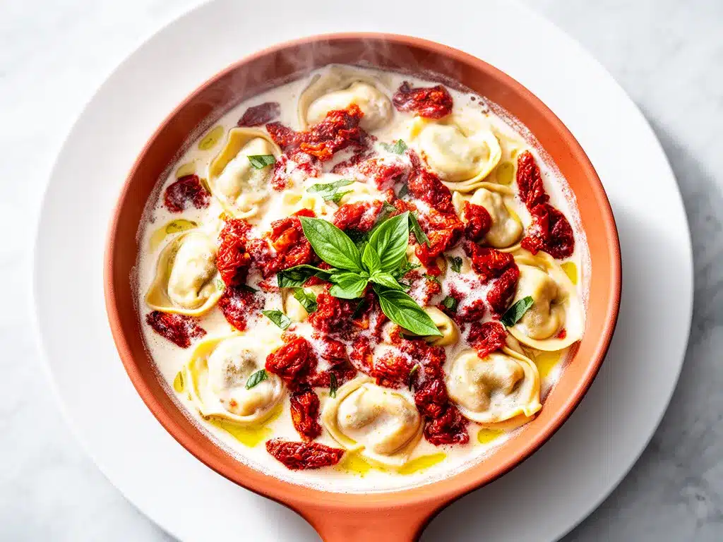 Creamy Sun-Dried Tomato Tortellini: 15-Min Dinner 4 creamy sun-dried tomato tortellini preparation steps