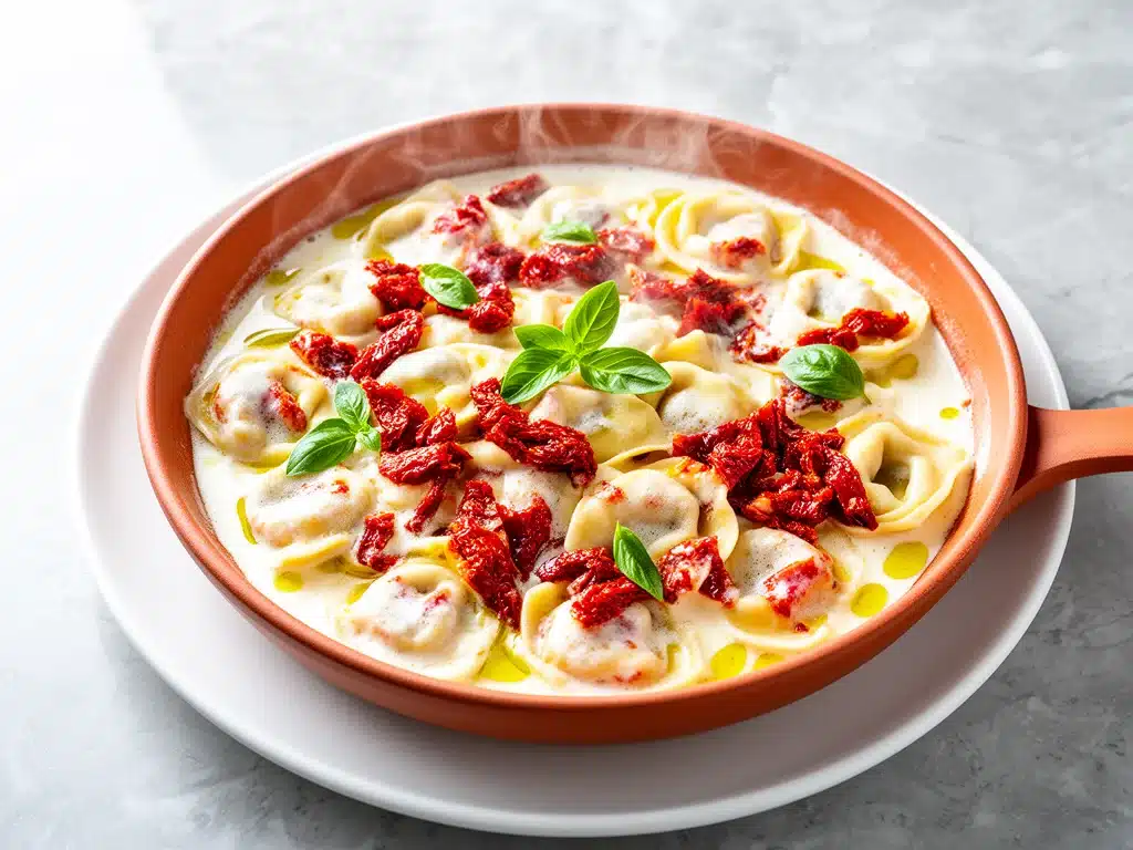 creamy sun-dried tomato tortellini - featured image