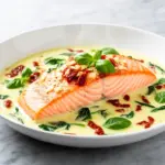 creamy tuscan salmon one pan - featured image