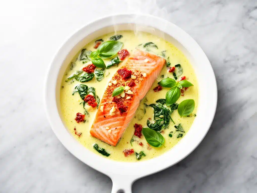 Creamy Tuscan Salmon One Pan: Easy 20-Minute Dinner 4 creamy tuscan salmon one pan preparation steps
