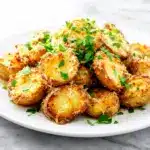crispy parmesan roasted potatoes - featured image