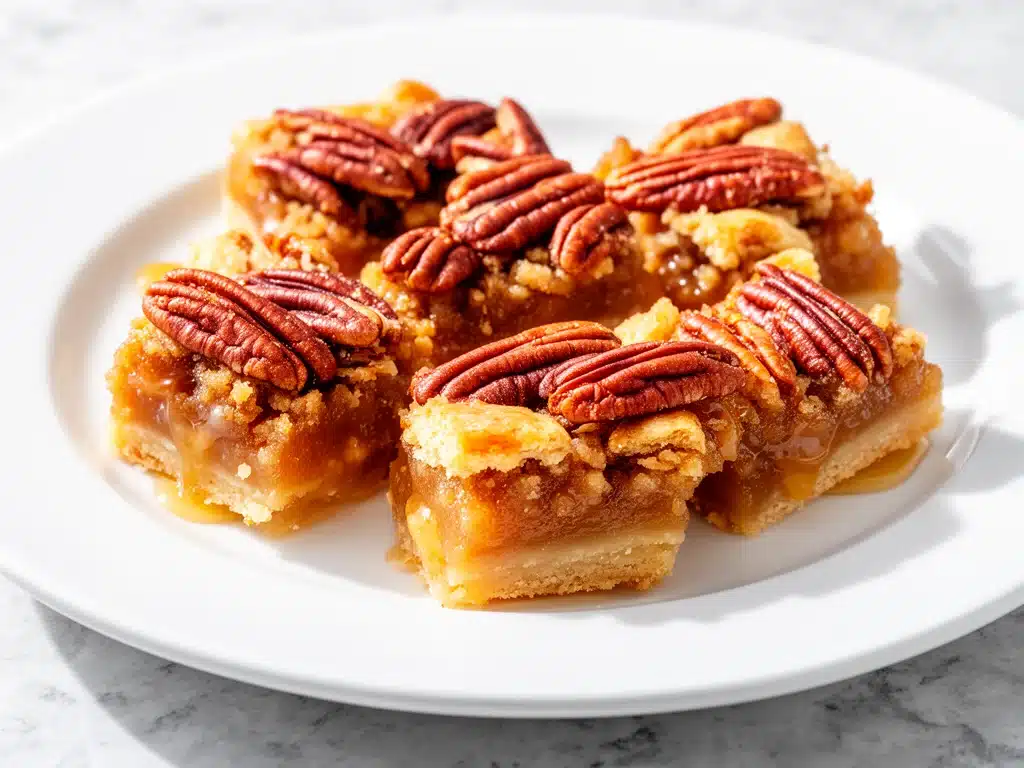 fall brown butter maple pecan pie bars - featured image