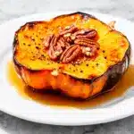 fall maple glazed roasted acorn squash - featured image