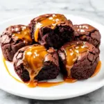 fudgy salted caramel brownie bites - featured image