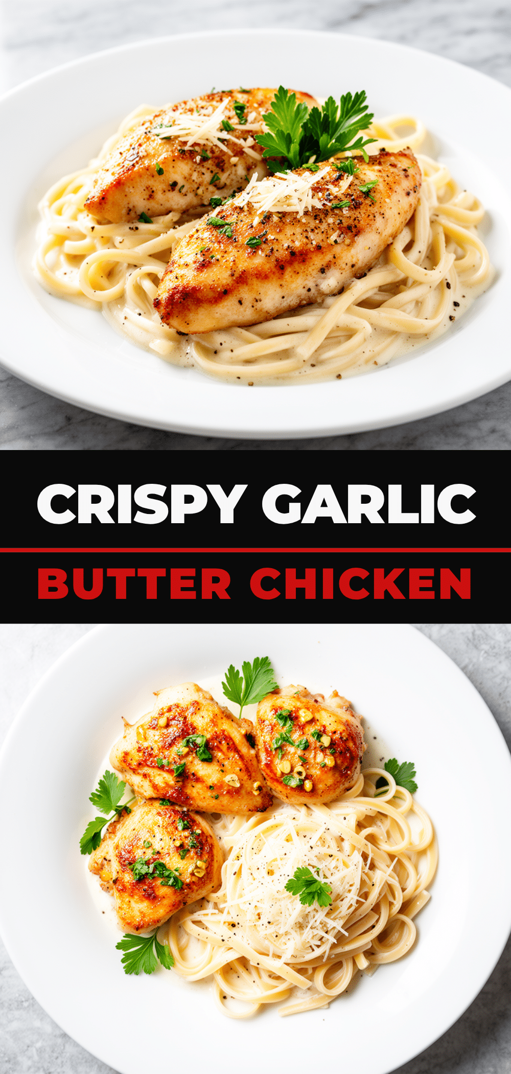 Garlic Butter Chicken Bites Recipe with Creamy Parmesan Pasta Easy Weeknight Dinner 5 garlic butter chicken bites recipe