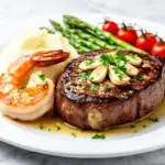 garlic butter steak and shrimp - featured image