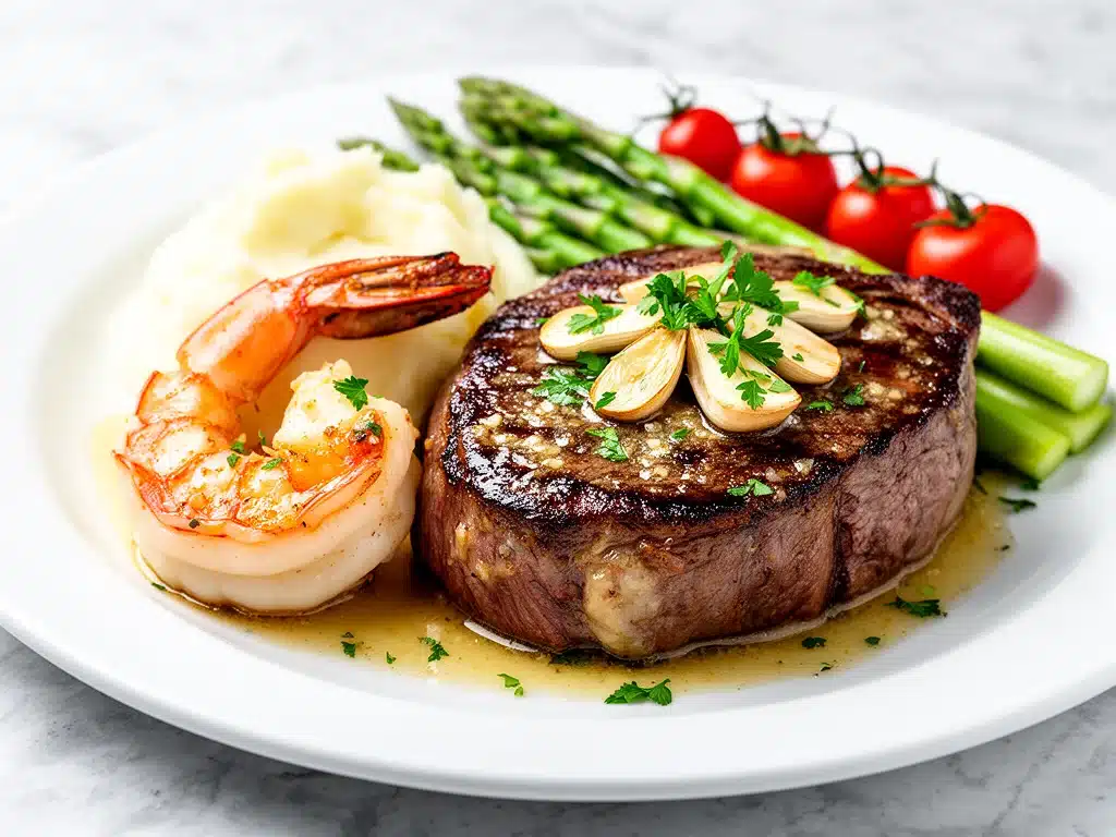 garlic butter steak and shrimp - featured image
