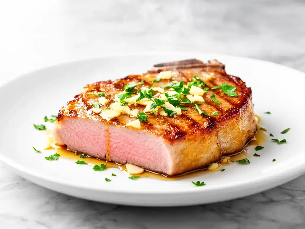honey garlic butter pork chops - featured image