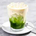 iced matcha latte with vanilla cream - featured image