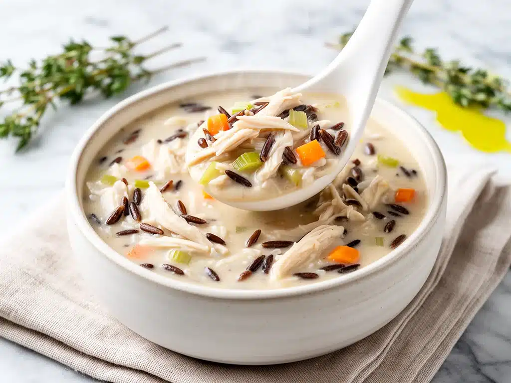 Instant Pot chicken and wild rice soup - featured image