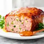 juicy honey garlic glazed meatloaf - featured image