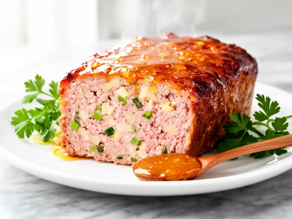 juicy honey garlic glazed meatloaf - featured image