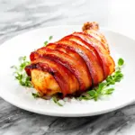 keto bacon-wrapped chicken thighs - featured image