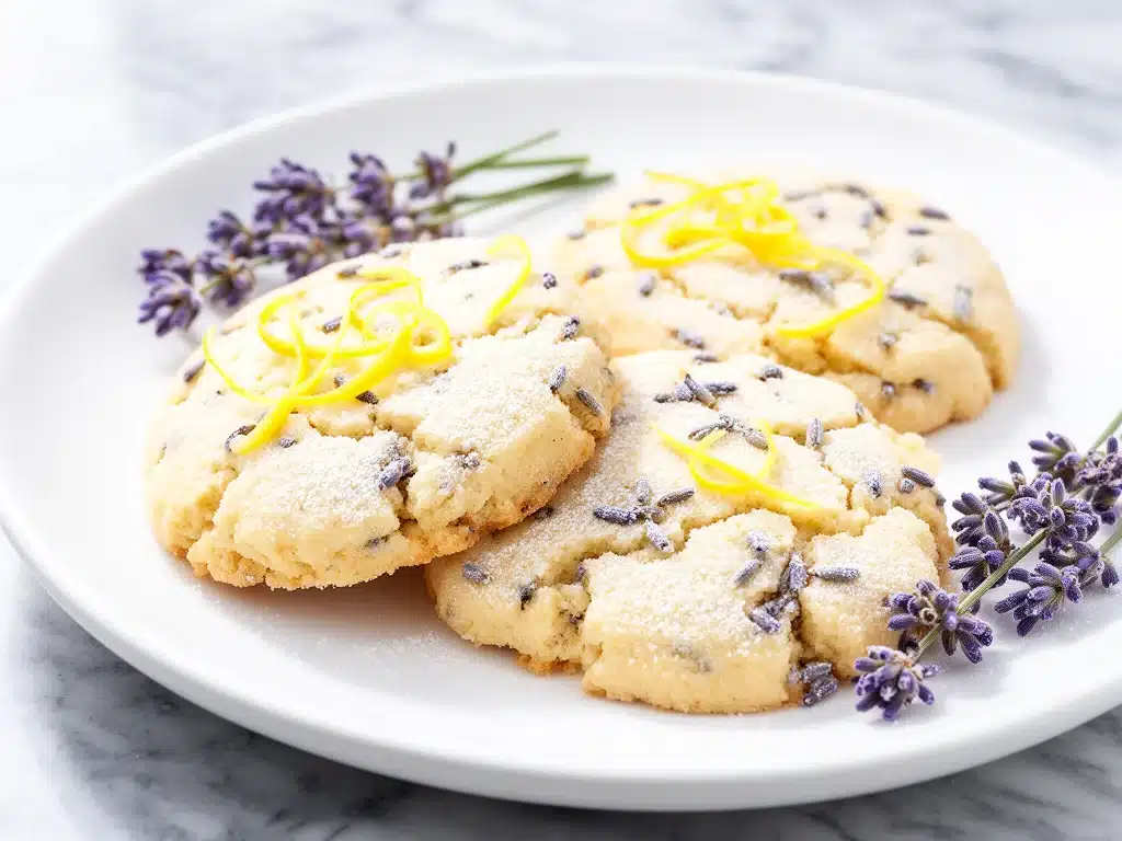 lemon lavender shortbread cookies - featured image