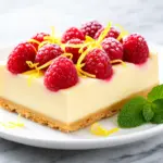 lemon raspberry cheesecake bars - featured image