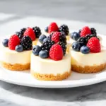 mini cheesecake bites with berry topping - featured image