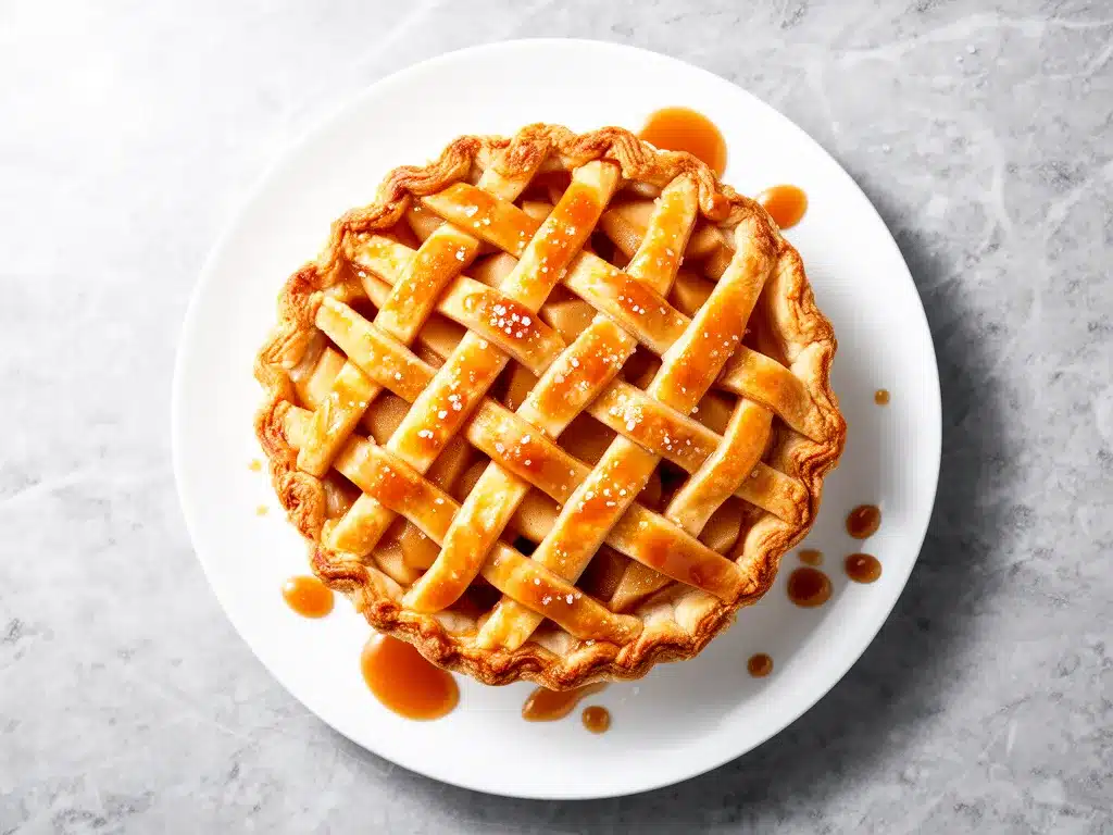 Salted Caramel Apple Pie Recipe with Easy Golden Lattice Crust Your Family Will Crave 4 salted caramel apple pie preparation steps