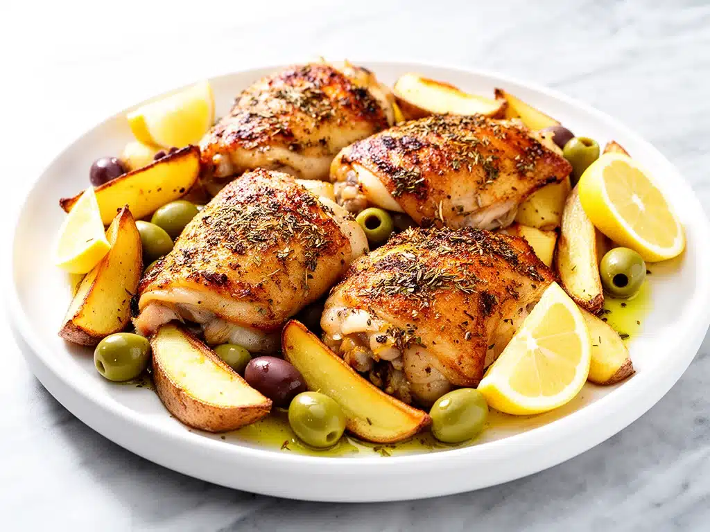 sheet pan greek chicken - featured image