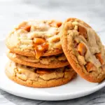 soft brown butter toffee cookies - featured image