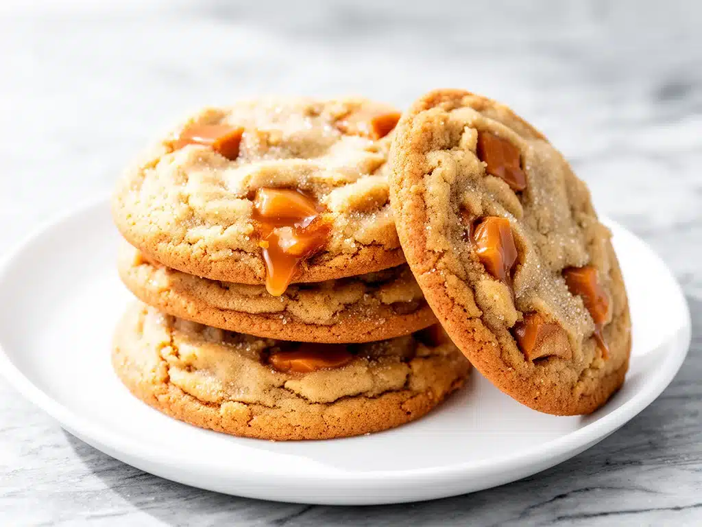 soft brown butter toffee cookies - featured image
