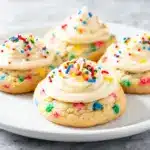 soft frosted funfetti cookies - featured image