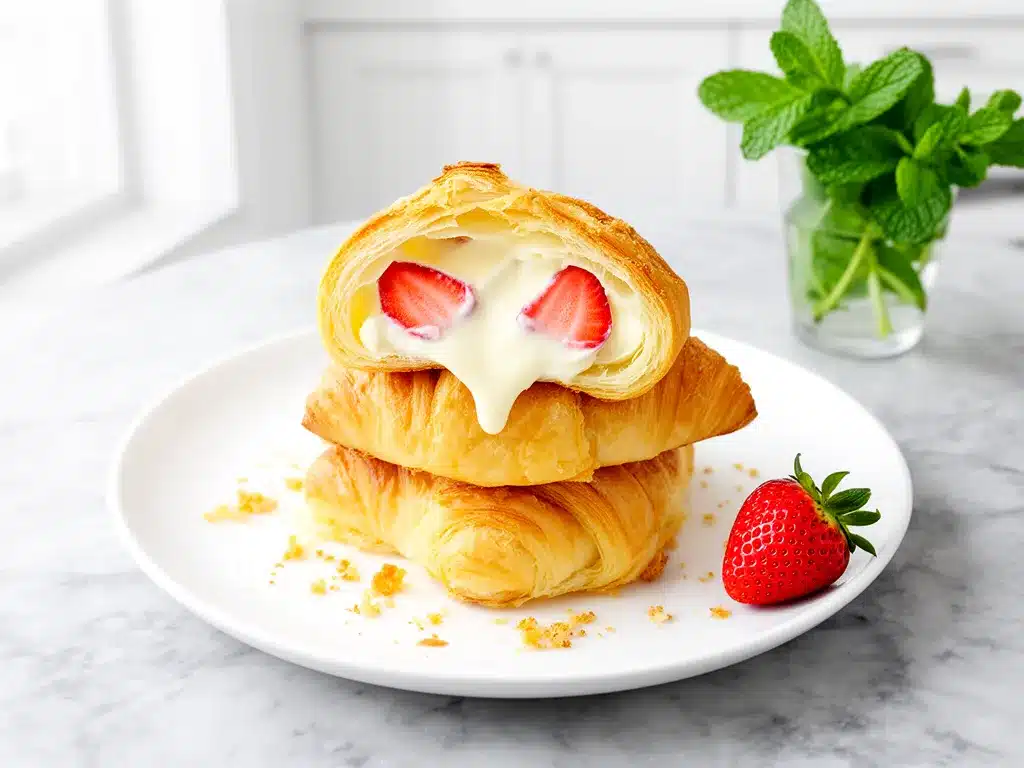 Strawberry Cream Cheese Stuffed Croissants: 5-Step Easy Recipe 4 Strawberry Cream Cheese Stuffed Croissants preparation steps