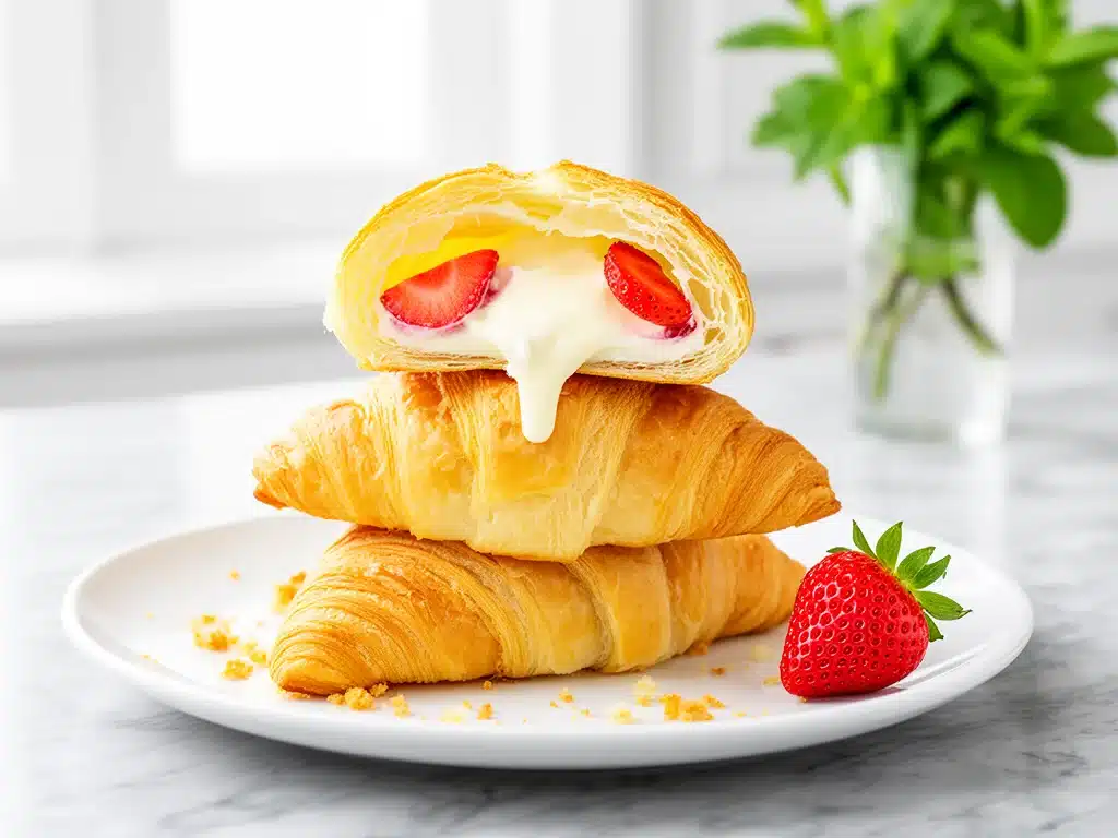 Strawberry Cream Cheese Stuffed Croissants - featured image