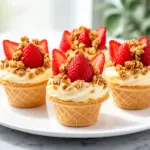 Strawberry Crunch Cheesecake Cones - featured image