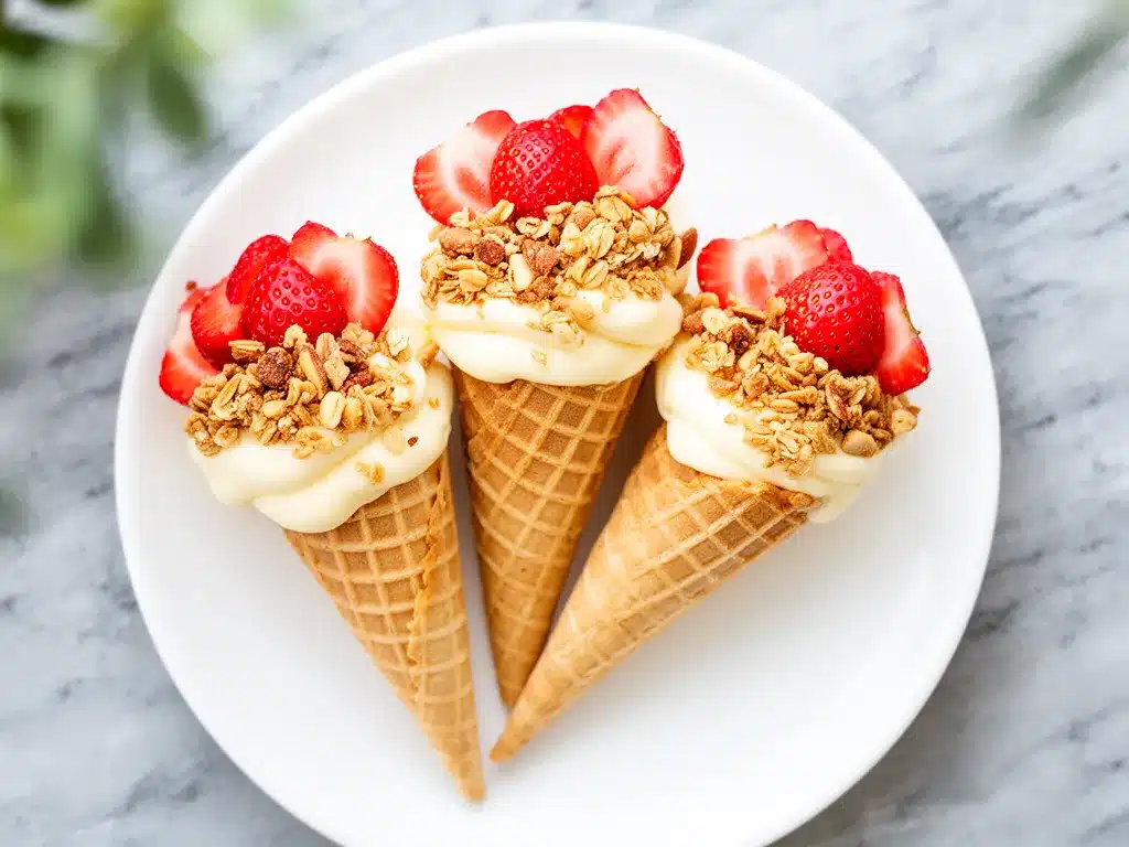 Strawberry Crunch Cheesecake Cones Easy 5-Ingredient Recipe to Make on Repeat 4 Strawberry Crunch Cheesecake Cones preparation steps