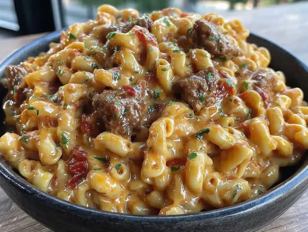 cheesy ground beef goulash - featured image