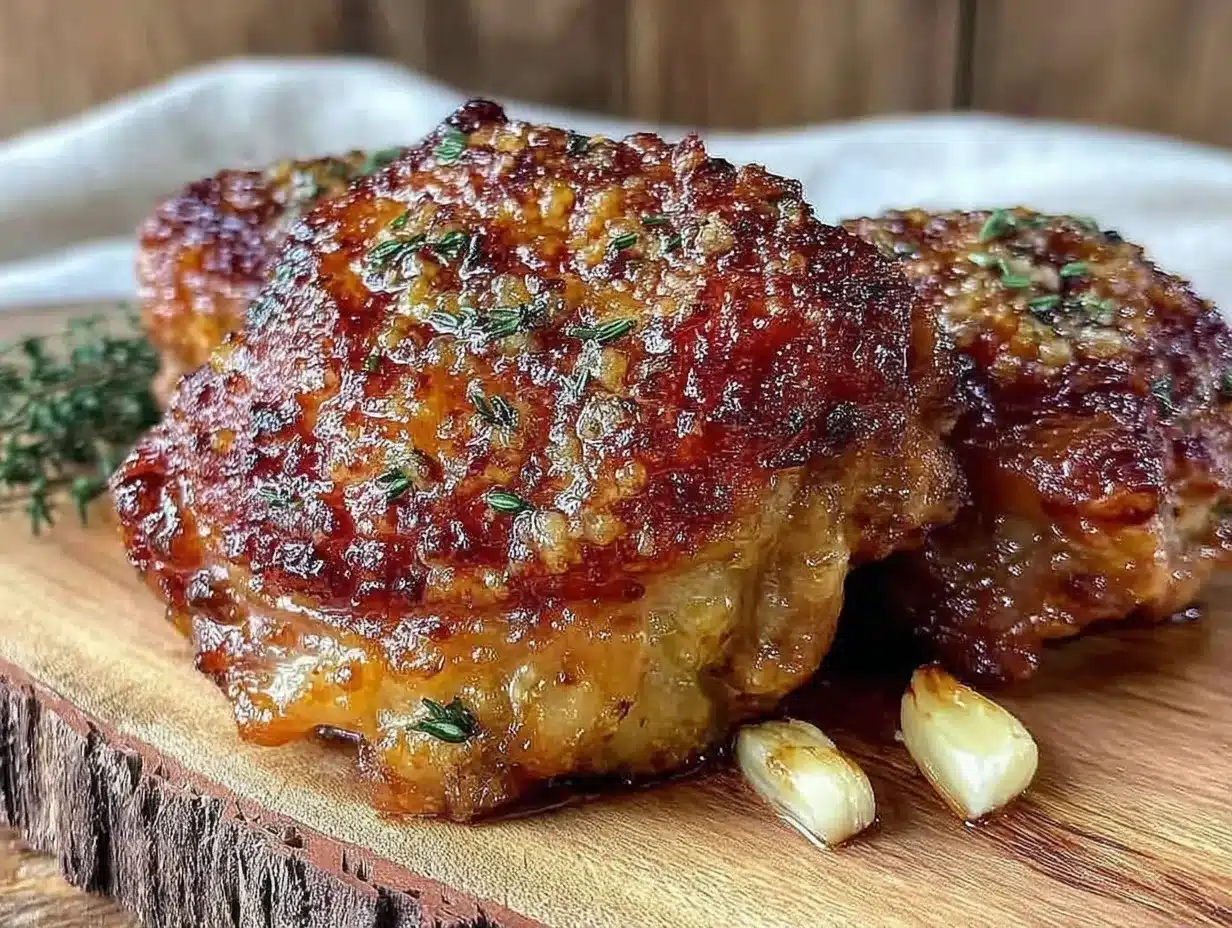Crispy Baked Chicken Thighs: 5-Ingredient Garlic Herb Butter 4 crispy baked chicken thighs preparation steps