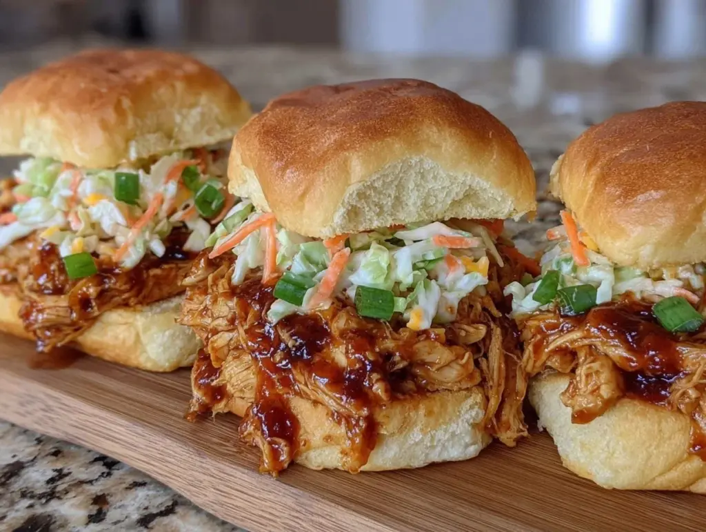 crockpot bbq pulled chicken sliders - featured image