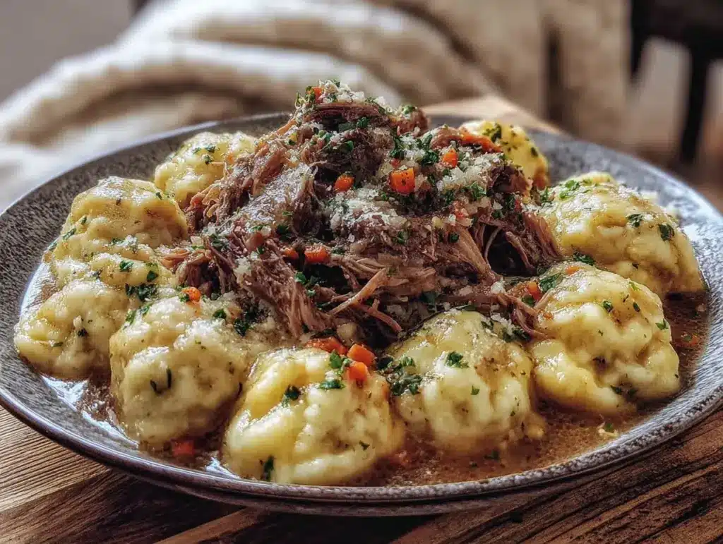 crockpot chicken and dumplings - featured image