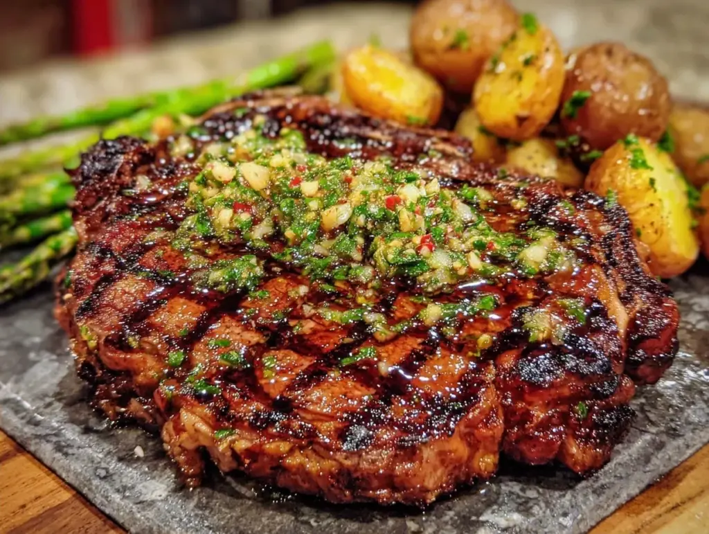 grilled steak with chimichurri sauce - featured image