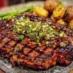 grilled steak with chimichurri sauce - featured image