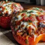 ground turkey stuffed peppers - featured image