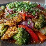 healthy chicken and vegetable stir fry - featured image