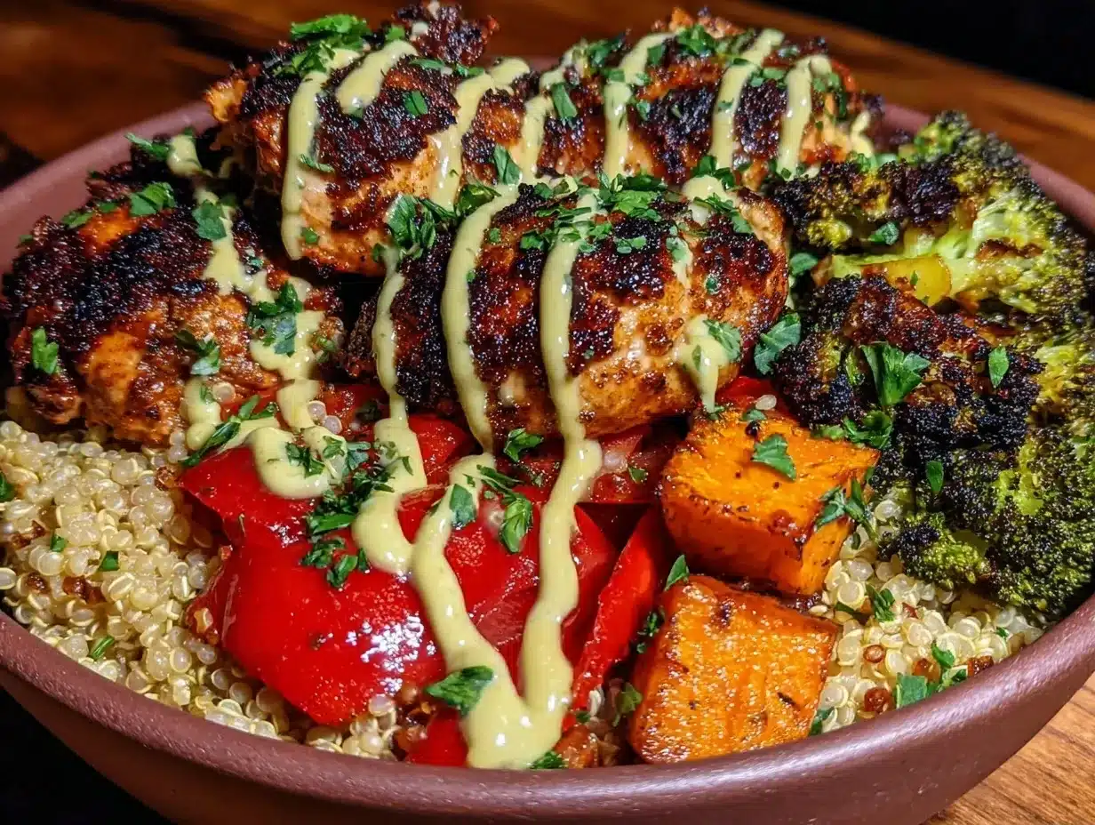 High Protein Chicken and Quinoa Bowl: Easy 5-Ingredient Meal 4 high protein chicken and quinoa bowl preparation steps